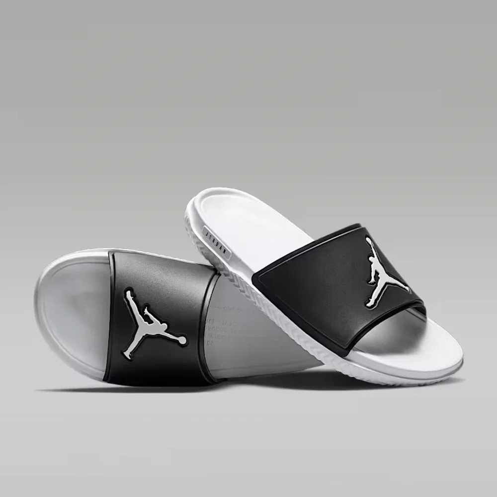 🔥 NEW Jordan Jumpman Men's Slides Sz 8 FQ1598-010 Black/White/White *READ